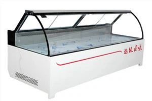 Réfrigérateur d'étalage de viande de refroidissement par air en verre d'arc